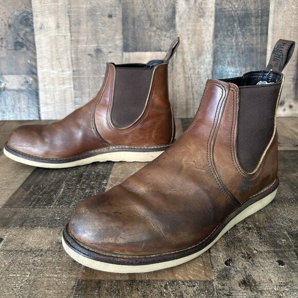 Red Wing 3190 Heritage Chelsea Amber Harness Leather Work Boots Mens 10.5 D - Picture 1 of 12